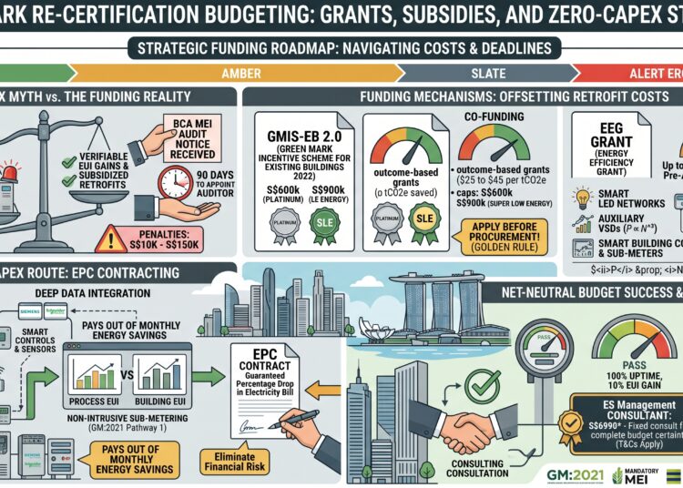 Green Mark Re-Certification Budgeting: Grants, Subsidies, and Zero-CapEx Strategies